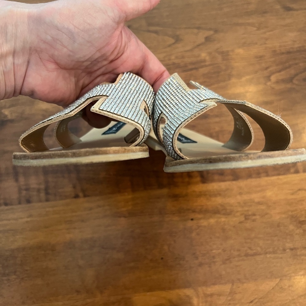 Steven Greece Rhinestone H Style Slides Size 7.5 - Picture 4 of 6